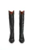 Hot Sale-ther 4cm tacco basso stivali lunghi in pelle stivali da cavaliere al ginocchio da donna hanno una taglia grande 42