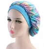 Мусульманские женские широкие растягивающие дышащие Bandana Night Night Sleeping Turban Hat Headwrap CONNET CHEMO CAP Accessories DC346