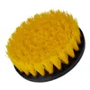 5 pouces blanc jaune plastique doux perceuse brosse Kit en plastique rond brosse de nettoyage pour tapis verre voiture pneus Nylon Brushes1259z