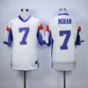 Mens # 7 Alex Moran White Movie pas cher Blue Mountain State Football Ed # 54 Kevin Thad Devlin Castle Jersey Film Jerseys S-3XL