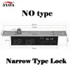 Smalle Deur Elektrische Bout Mattry Lock voor Deur Lock Access Control DC 12V roestvrijstalen fail Safe Secure NC Geen elektronica