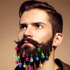 12 stks 2 cm baard ornamenten facial haar kerstballen ronde lamp clips Happy Christmas Santa Claus decoratie kleur willekeurig