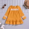 Toddler yenidoğan bebek kız giysileri kış Uzun Kollu Katı Dantel Fırfır Prenses parti elbise bebek Giysileri ilk doğum günü kıyafet