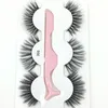 3 Pairs Vizon Lashes 3D Faux Doğal Uzun Yanlış Kirpik Gözler Makyaj Kirpik Uzatma Yumuşak Vizon Kirpikler Cımbız