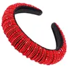 Women Sponge Padded Bandana Luxury Full Colorful Faux Crystal Beaded Hair Hoop Wedding Bridal Jewelry Crown Headband1463010