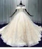 2019 New Style Light Champagne Princess Wedding Dresses Off Shoulder Sequins Sweetheart Ball Gown Bridal Dress Robe De Mariee