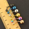 Mix 6 färger Belly Button Rings Steel 14G Navel Ring Screw Women Piercing Barbell Body Jewelry 100pcs5250608