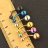 Mischen Sie 6 Farben Bauchnabelringe Stahl 14G Nabelring Schraube Frauen Piercing Langhantel Körperschmuck 100 Stück 5250608