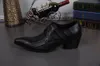 Italiaanse handgemaakte high-end herenschoenen zakelijke geklede schoenen leer zwarte zakelijke causale schoen, Sapato Masculino EU38-46