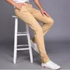 Pantalon chino en coton pour hommes, coupe cintrée, à la mode, vêtements de marque, grande taille, 9 couleurs, nouvelle collection printemps été 2019