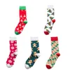 5 개 색상 핫 고품질 크리스마스 트리 곰 눈송이 디자인 중간 양말 Sockings면 남여 연인 양말