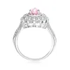 고급 워터 드롭 핑크 CZ 다이아몬드 반지 100 925 솔리드은 약혼 결혼 반지 여성용 고급 보석 XR203
