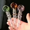 Drei Runden farbiges Rohr Großhandel Glas-Shisha, Glas-Wasserpfeifen-Fittings, kostenloser Versand