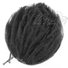 Brazilian Natural color 4C Afro Kinky Curly Ponytail 120g Horsetail Cuticle Aligned Virgin Elastic Band Drawstring Human Hair extensions