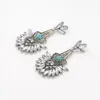 Europeand America Beautiful Fashion Or Argent en cristal clair Boucles d'oreilles élégant Turquoise Dangle Boucles d'oreilles pour les femmes