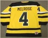 Hommes Vintage # 4 BARRY MELROSE Cincinnati Stingers 1978 WHA Hockey Jersey personnalisé n'importe quel numéro de nom