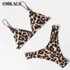 Omkagi Bikini Micro Swimwear Women Leopard High Cut Swimming Bathing Suit Biquini 세트 섹시한 수영복 Femme Brazilian Bikini 210305