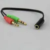 3,5 mm JACK STEREO AUDIO CABLES Kable Samica do 2 męskiego mikrofonu słuchawkowego Aux Przedłużacza kabla do telefonicznego komputera