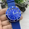 2022 Herrklockor Black Blue Dial Automatic Mechanical Men Watches rostfritt stål Silverarmband Strap217s