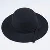 Jesienne zimowe ciepłe dzieci chłopcy dziewczynki vintage szeroka czapka miękka wełna Feel Bowknot melonik. Dzieci Sun Hat Hat5171403