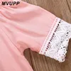 MVUPP moeder dochter jurken effen mode voor mama en mij kleding familie look moeder baby elegante jurk bijpassende outfits zomer2056800