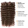 4 Förfärgad djupvåg Remy mänskliga hårbuntar med spetsstängning 4x4