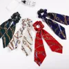 9 Colors Boho Print Ponytail Scarf Bow Elastic Hair Rope Tie Scrunchies Ribbon Hair Bands for women girl