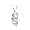 Lightweight Feather Pendant Necklace with CZ Diamond 925 Sterling Silver for Jewelry with Box Temperament Banquet Women's Necklace8879722
