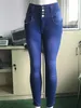 女性のジーンズの女性のカジュアルハイウエストスキニーなさみの弾性ボディコン鉛筆セクシープッシュアップヒップコットンレディースフェムメニムパンツ1