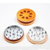 Dry herb Grinders Cookie Biscuit Hamburger Shape Smoking Metal Zinc Alloy 2 Layer 2-piece Tobacco Herb Grinder Sharp Teeth Burger Muller Accessory