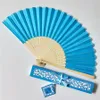 50pcs/lot personalized folding hand fans wedding favours fan party giveaways with Exquisite gift box packaging