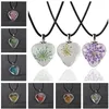 Nieuwe Hartvormige Glas Gedroogde Bloem Ketting Hanger Dan624 Mix Order Pendant Necklaces