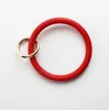 2 Styles Gold Powder in Silicone Bangle Key Ring Wrist Sports Keychain Bracelet Round Key Rings Colorful Keyring Hot Products