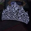 Desconto Luxo grandes cristais coroas de noiva tiaras bandana festa de aniversário casamento tiara princesa coroa decorações de cabelo jóias noivas j8692645