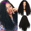 Syntetisk spetsfront peruker Lång Afro Kinky Curly Wigs för kvinnor Svart värmebeständig med baby hår 180% densitet spetsfront peruker