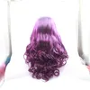 高品質の紫色のブラジルのフルレースフロントウィッグ180％密度コスプレの合成毛ウィッグプリプッキされた天然のヘアライン