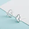 Boucles d'oreilles en argent Sterling véritable pour femmes mignon petit coeur creux boucle d'oreille cadeau pour filles enfants dame R230619