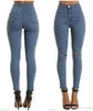 2017 Sommerstil weißes Loch zerrissener Jeans Frauen Jeggings Cool Denim Hohe Taille Hosen Capris weibliche dünne schwarze lässige lässige Jeans DHL F4639231