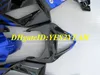 Custom Motorcycle Fairing Kit voor Kawasaki Ninja ZX6R 636 07 08 ZX 6R 2007 2008 ABS Blue Gloss Black Backings Set + Gifts KB22