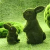 ガーデンウサギ装飾ウサギ人工シミュレーションプラントイースターバニーデコレーション芝生インテリアパティオアクセサリーホーム装飾グリーンウサギ