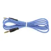 1m Braided Fabric Extension AUX Cord 3.5mm Jack Male to Male Stereo Audio Auxiliary Cable for Phone MP4 PC Car Speaker