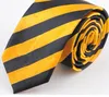 Nuovo stile blu rosso verde bianco giallo giallo nero striscia uomo classico cravatta di poliestere business feste di nozze uomo cravatta moda cravatta
