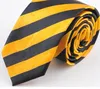 Nowy Styl Blue Red Green White Yellow Black Stripe Man's Classic Poliester Tie Business Wedding Party Mężczyźni Moda Nectie