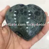 2 sztuk Duży Kambaba Jasper Heart Hand Ręcznie Rzeźbione Naturalne Krokodyl Kryształ Kamień Love Heart Pokój Stromatolite Stromatolite Kamień skamieniałym Alga Palm