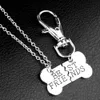 New Fashion Gold Silver Color Dog Bone Friends Charm Necklace Keychain Hand Stamped Bones Friendship Jewelry 309r