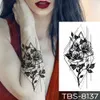 Водонепроницаемая временная татуировка наклейки наклейки грудной кружевной хны мандала флэш-татуировки волка алмазное цветок тела искусства рука поддельных тату