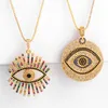 Evil Eye Necklace Iced Out Pendant Luxury Colorful Cz Collar Halsband Fashion Women Girl 18K Gold Plated Cubic Zirconia Choker JE313X