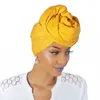 Moda donna grande fiore turbante berretto da festa di nozze berretto elegante berretto avvolgente elasticizzato capelli lunghi sciarpa foulard cravatta turbante