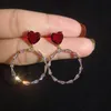 Fashion-Heart Örhängen för kvinnor 2019 Nya Märke Smycken Stud Örhängen S925 Nål Cirkelkristall Dangle Earings Ringar