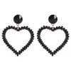 Partihandel-Y Fashion Luxury Designer Diamond Zircon Glittering Lovely Cute Heart Pendant Stud Örhängen för Kvinnor